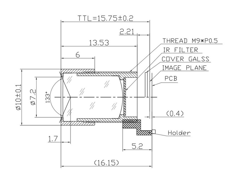 3.2mm m9 렌즈 도면