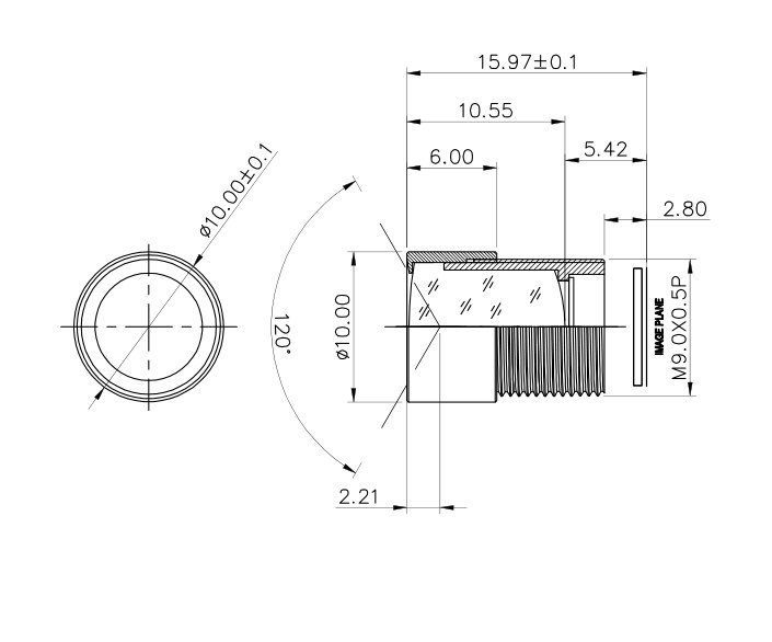 3.65mm 렌즈 도면