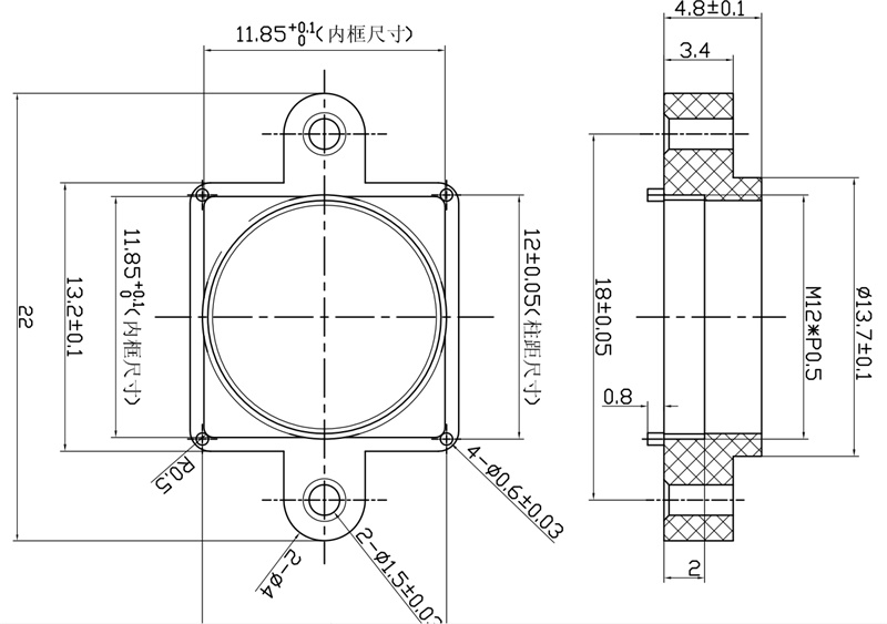 M12 렌즈 홀더 레이아웃